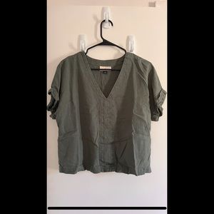 Crop linen tee